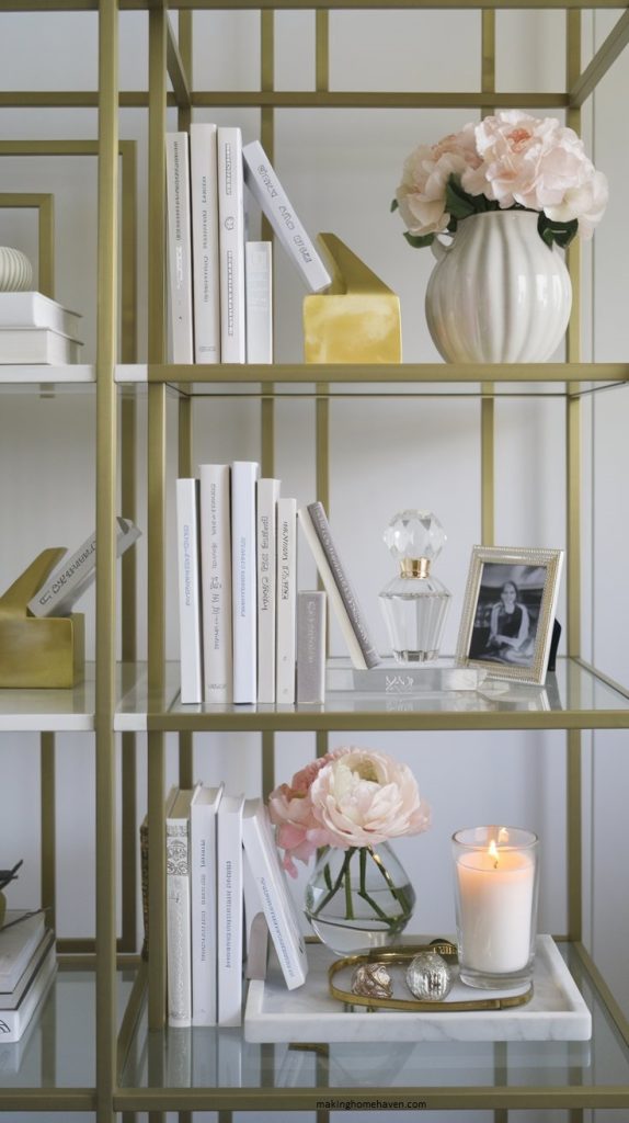 Girly shelf decor