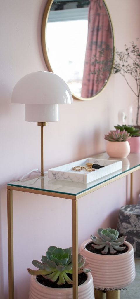 Girly entryway decor