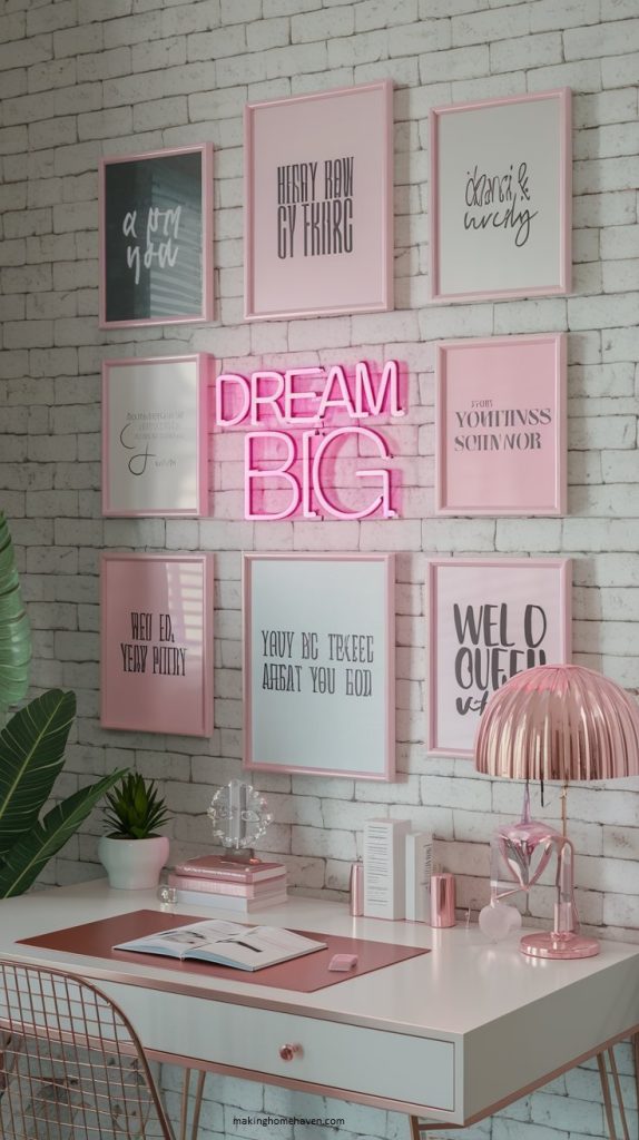 Girly home office decor