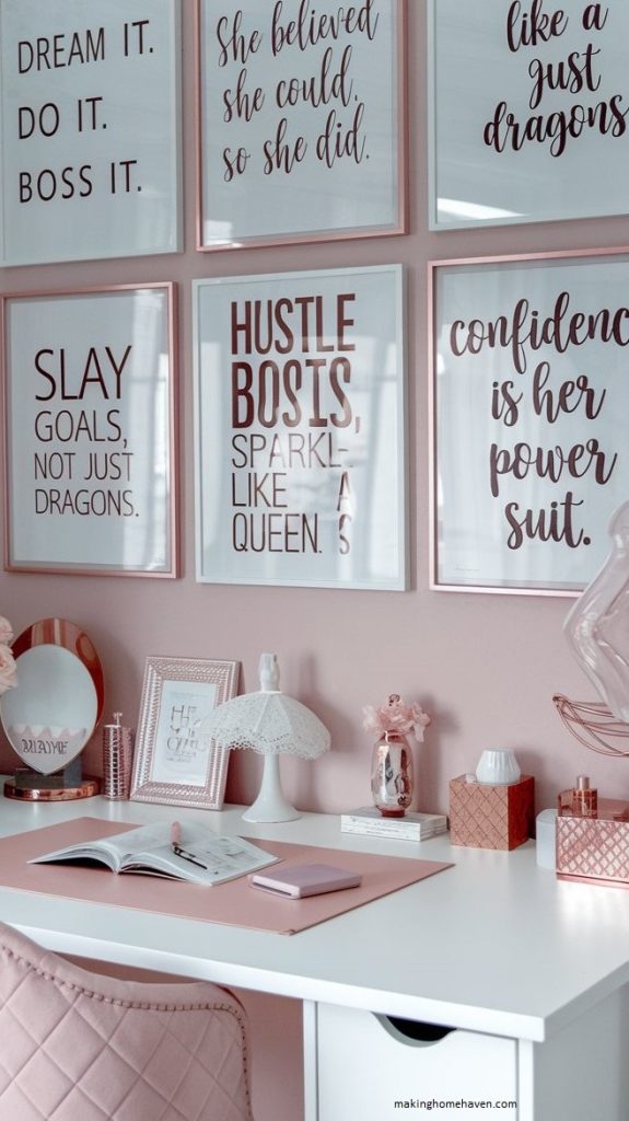 Girly desk decor