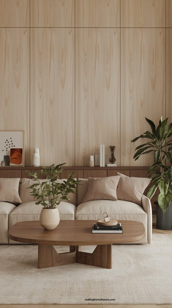 Plywood Panel Feature Wall