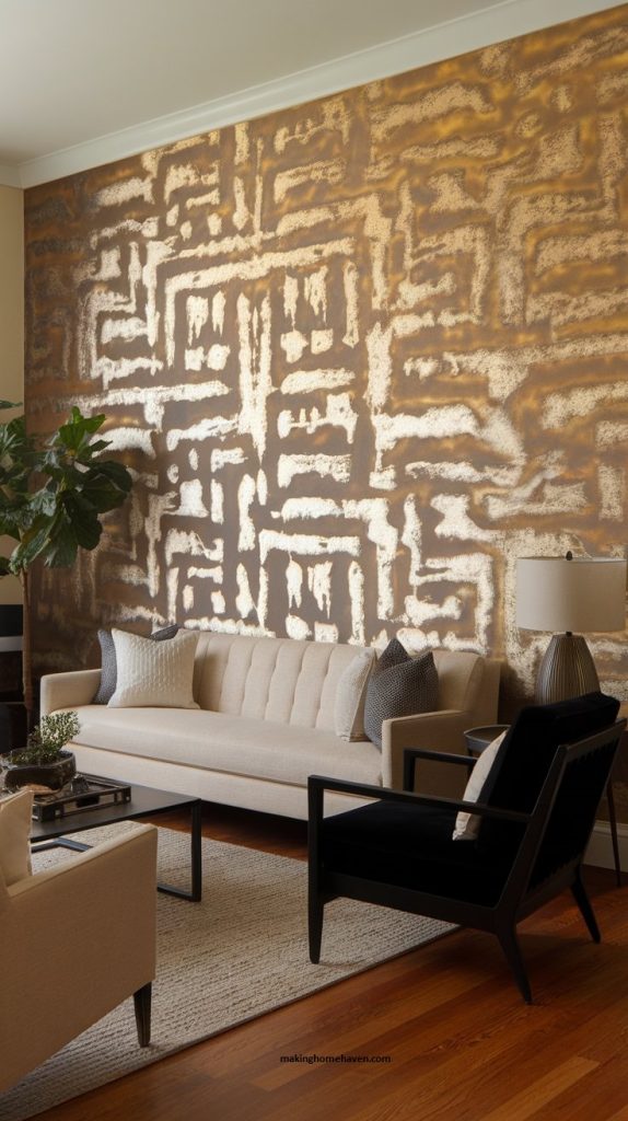 metallic wall paper Accent wall